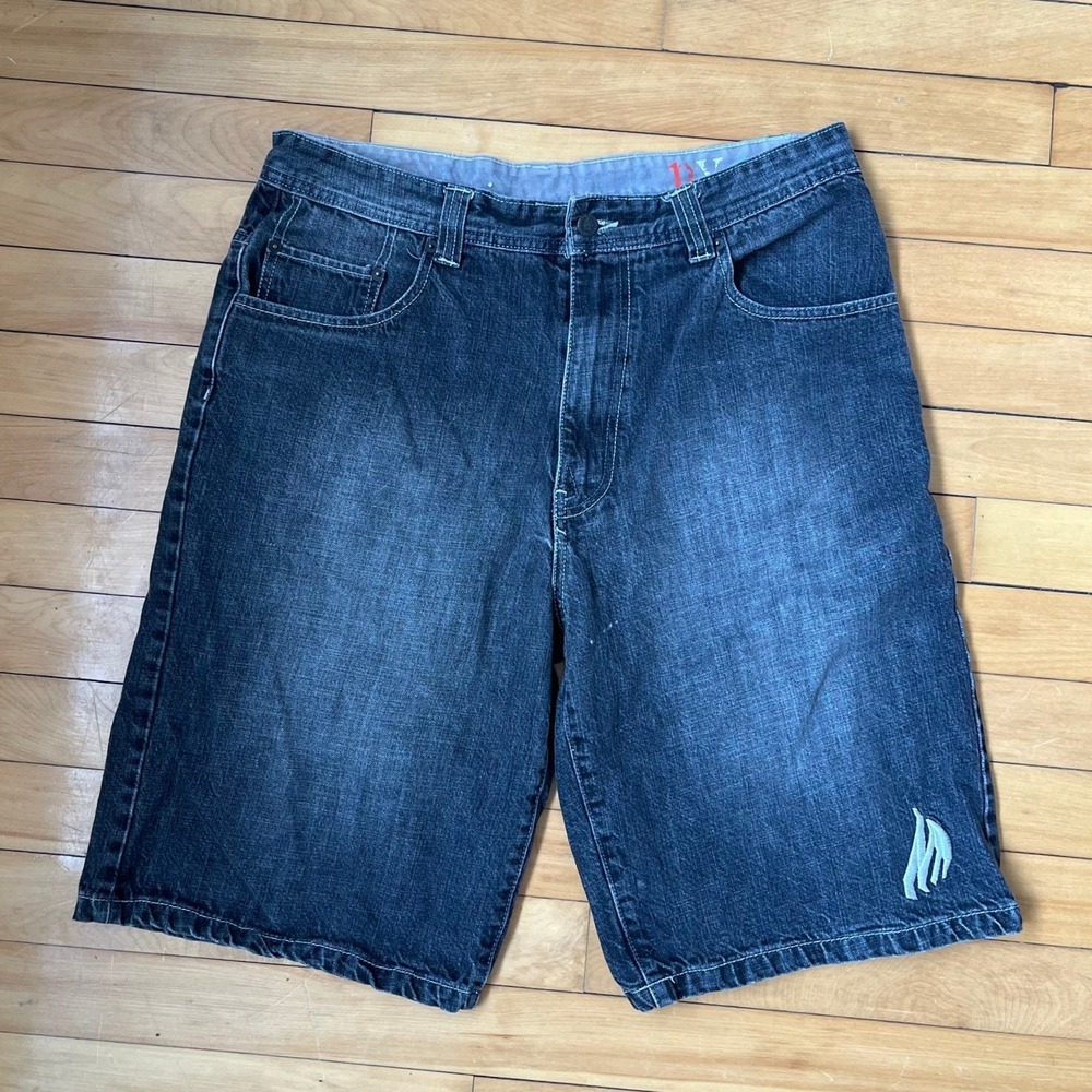 Johnny Blaze NYC Spirit Mens 36 Baggy Denim Shorts Dark Wash Y2K Hip Hop Skater